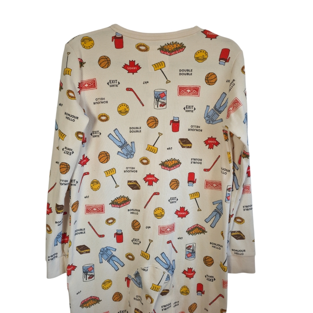 Arborist Thermal Onesie Pajamas Size Small Canadian Print Waffle - Picture 10 of 12